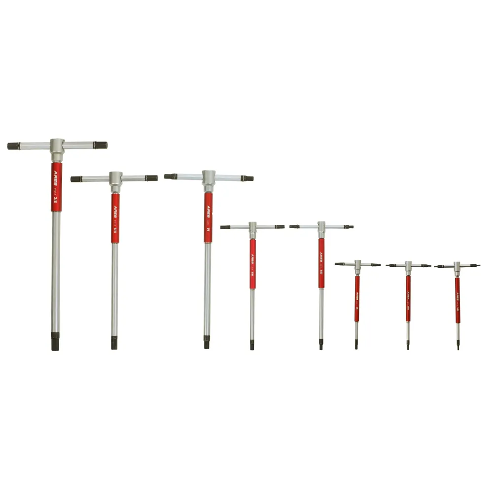 ARES 44002 - 8-Piece SAE 3-Way T-Handle Spinner Hex Allen Key Wrench Set