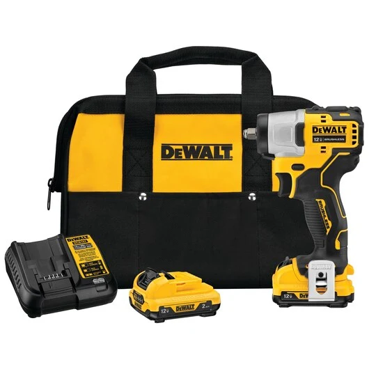 DEWALT 12V MAX* XTREME Accu-aangedreven Brushless 3/8 Impact Wrench Kit (2) Lithium Ion Batteries Charger