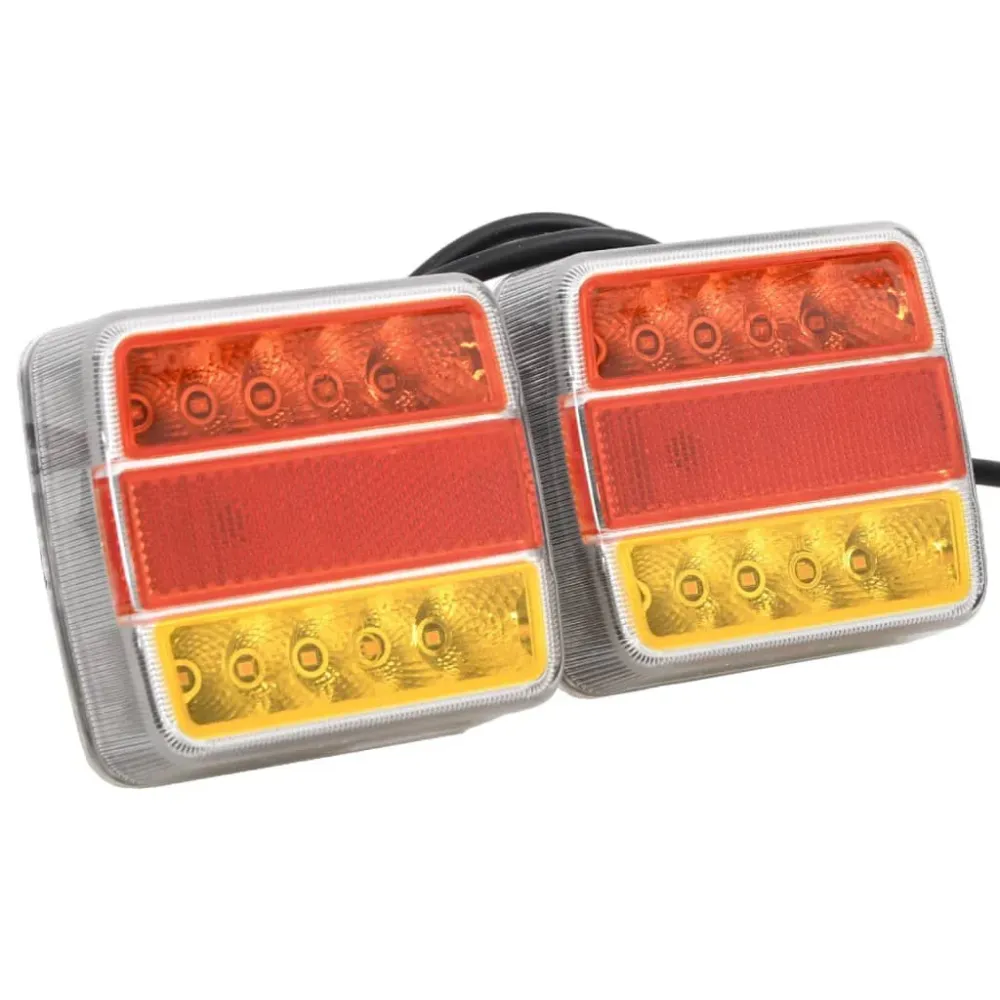 Caravan step Aanhangerlampen 2 st LED-lamp 12 V 10,5x7,5x10 cm rood