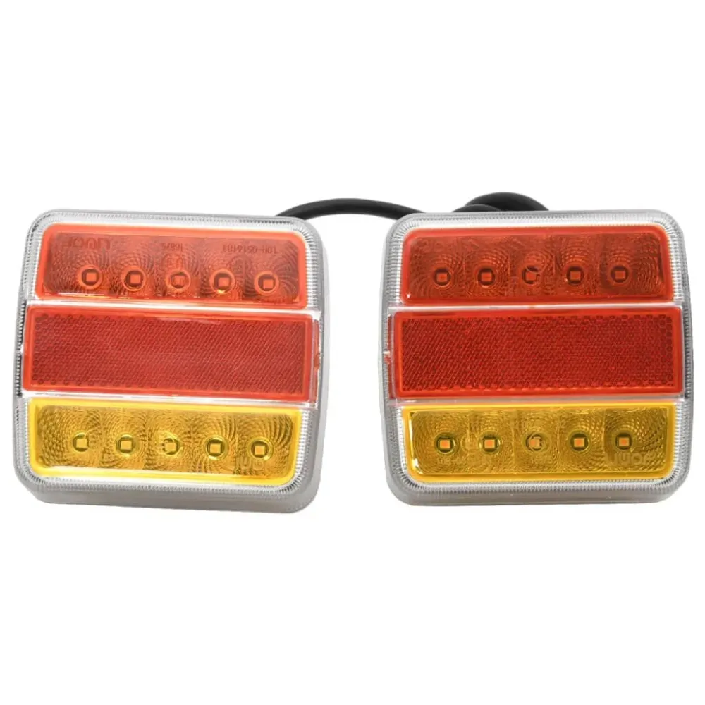 Caravan step Aanhangerlampen 2 st LED-lamp 12 V 10,5x7,5x10 cm rood
