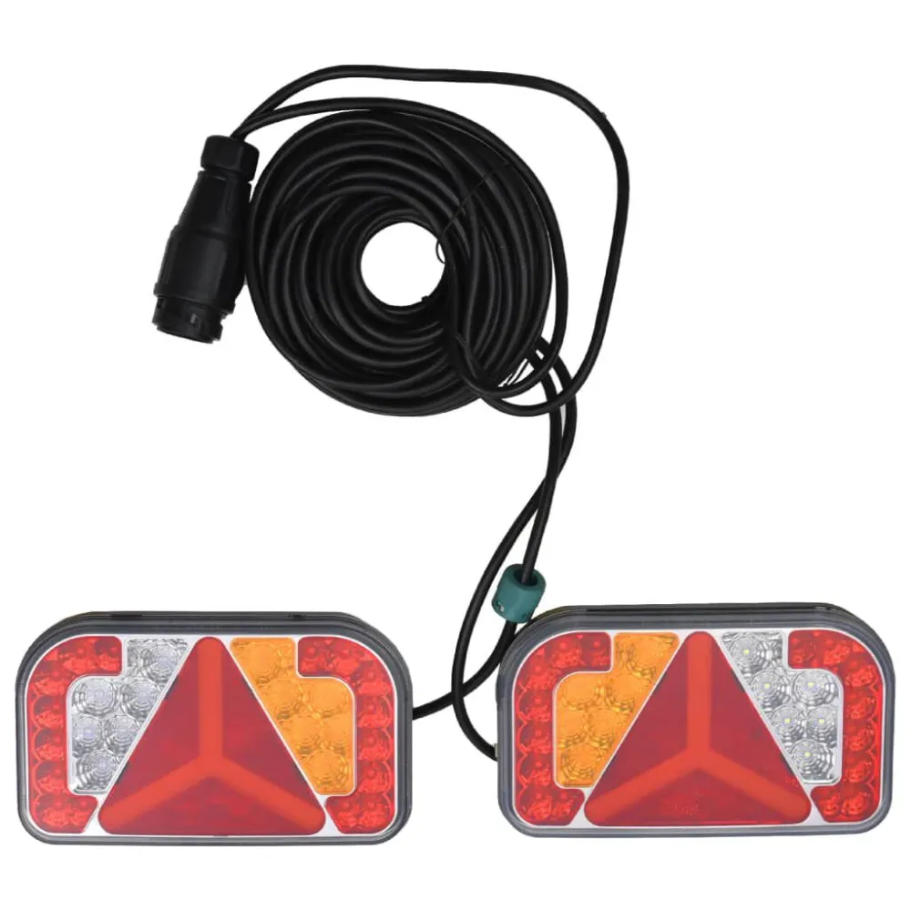 Nummerplaatverlichting Aanhangerlampen 2 st LED-lamp 12 V 24x5x14,5 cm rood