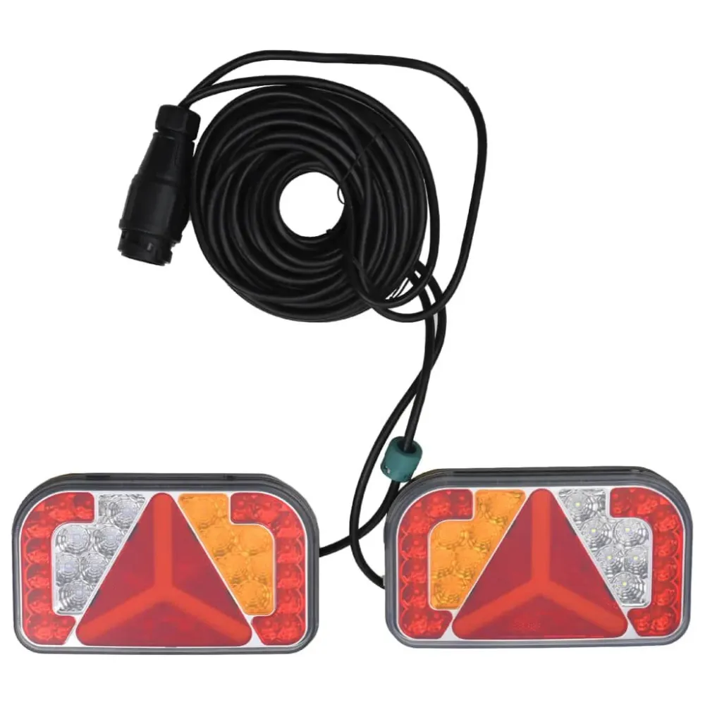 Nummerplaatverlichting Aanhangerlampen 2 st LED-lamp 12 V 24x5x14,5 cm rood