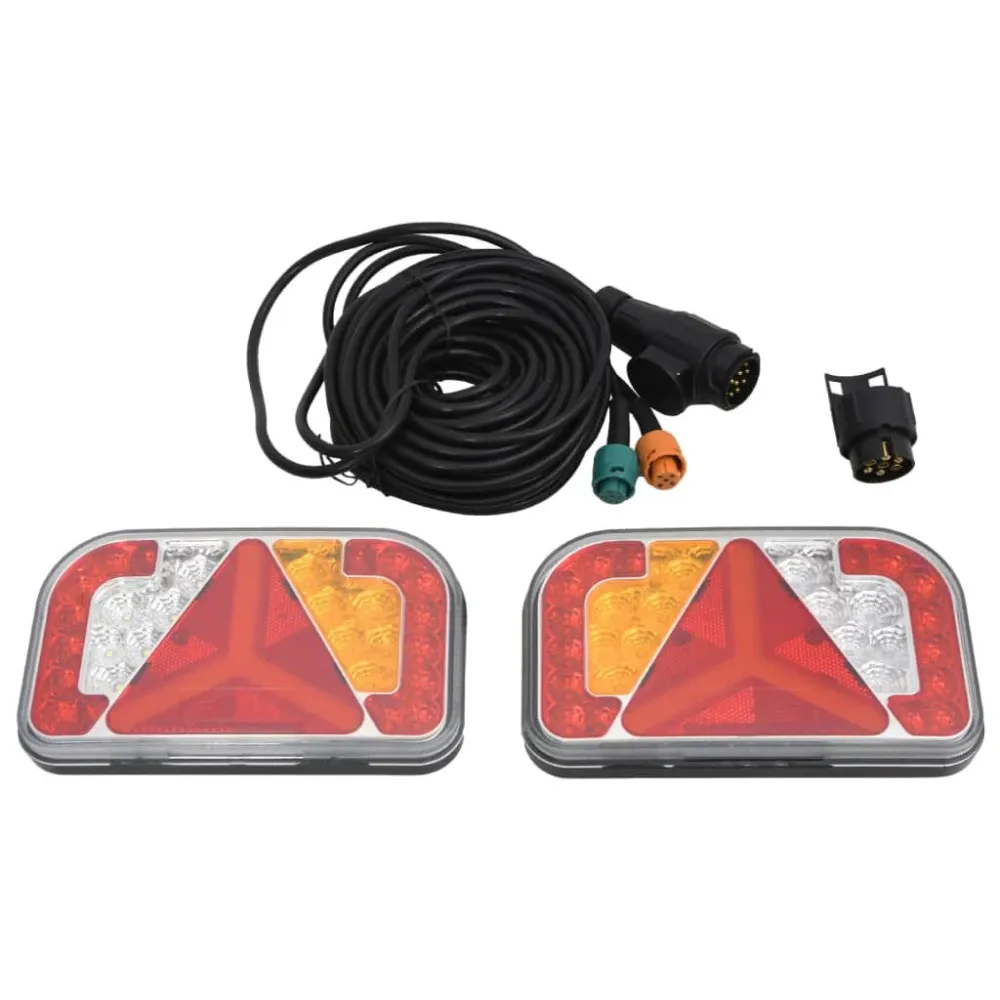 Nummerplaatverlichting Aanhangerlampen 2 st LED-lamp 12 V 24x5x14,5 cm rood