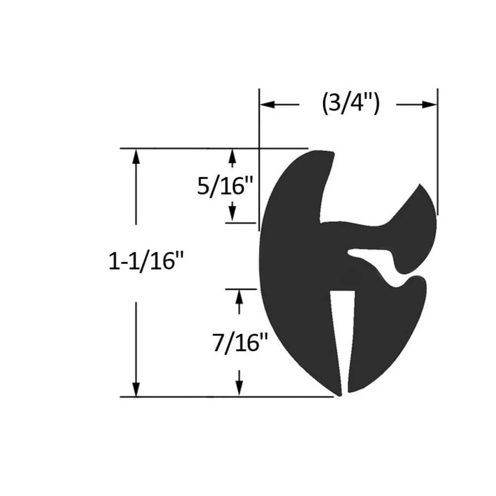 Self-Sealing Weatherstrips - 2-Piece Type, 3/4" Width Complete set voor V8 motor