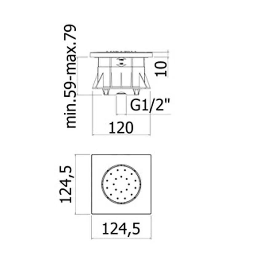 Square shower head Paffoni verchroomd ABS