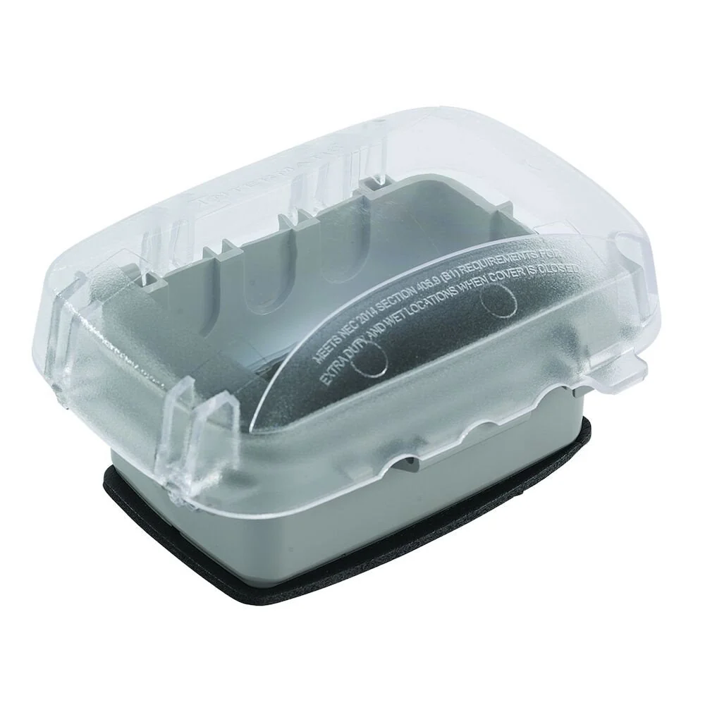 Intermatic - WP5103C - Extra-Duty kunststof -Use Weatherproof Cover, Single-Gang, Vrt/Hrz, 2.75" Clear, 3/0 Adapter Plate