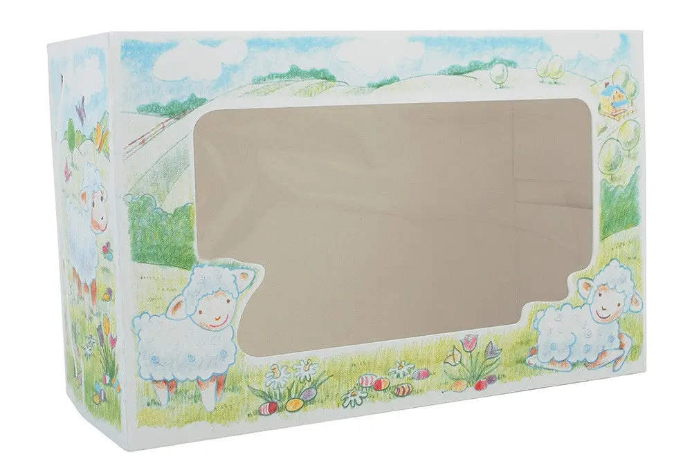 Southern Champion 8 x 12 x 5" Semi Handenvrij Easter Lamb Window Bakery Boxes - #2493