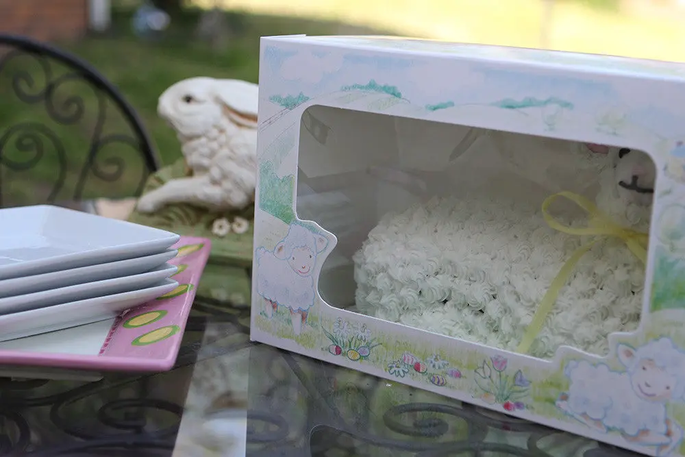 Southern Champion 8 x 12 x 5" Semi Handenvrij Easter Lamb Window Bakery Boxes - #2493