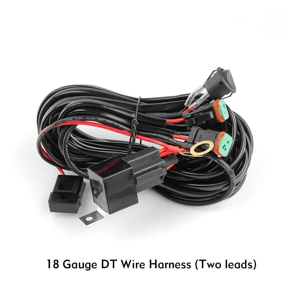 18AWG 2-Pin DT Connector Truck Jeep ATV UTV Wire Harness Driving Lights -2 Leads/11.5ft