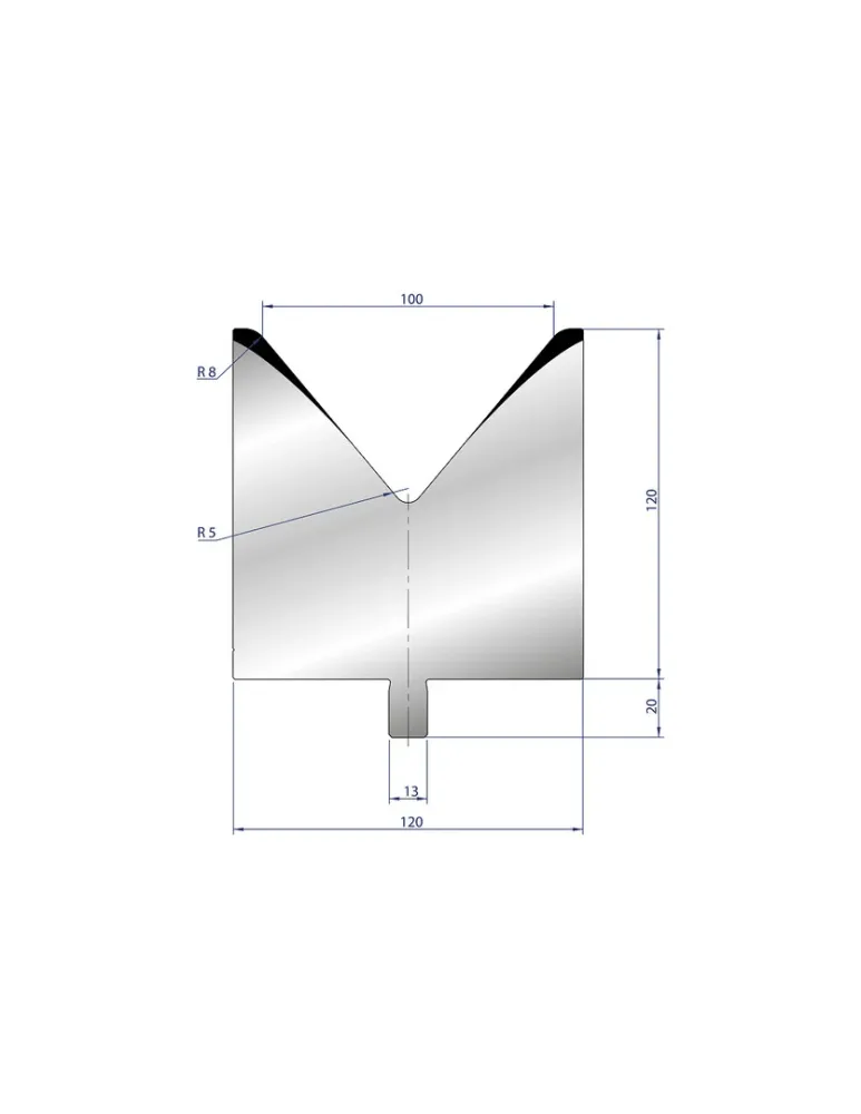 Part No. 3223 @ 200mm 80 Degree Enkel V Die