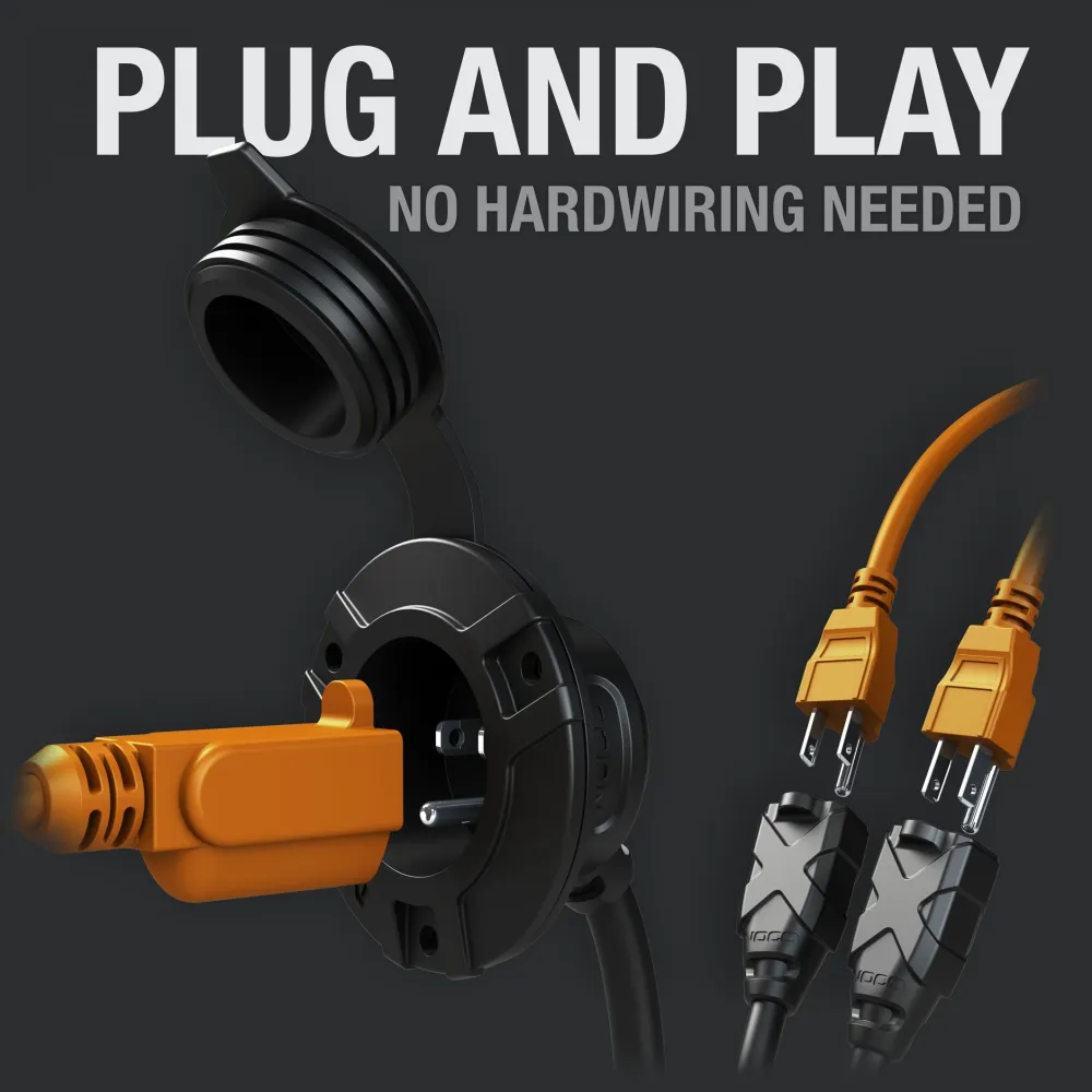 NOCO AC Port Plug w/ Dubbel 18" Extension Cord
