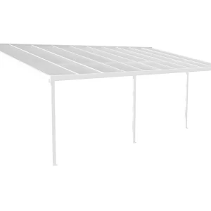 Aanleunende carport aluminium 18,8 m² - Wit - ALVARO - Koop nu spotgoedkoop online