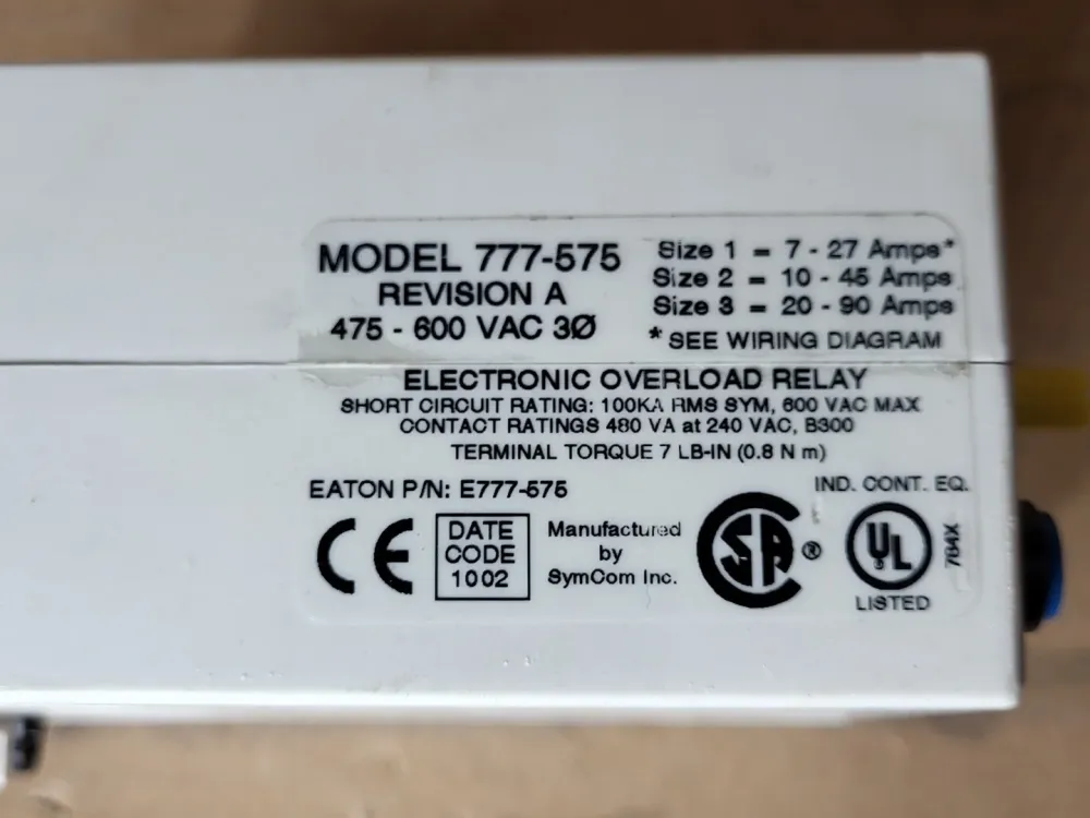 Electronic Motor Protection Relay E777-575, Series B3