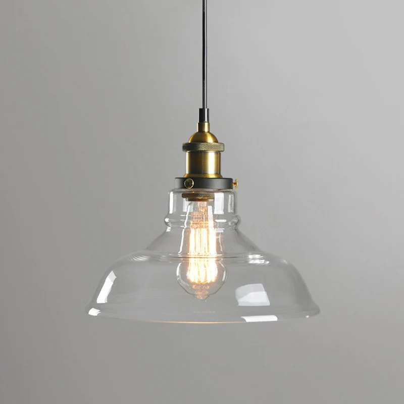 1. Kopophanging Verlichting Retro-stijl potdeksel Glanzend glazen hangende hanglamp
