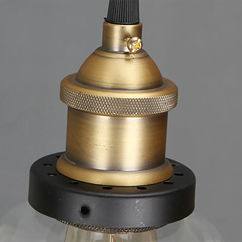1. Kopophanging Verlichting Retro-stijl potdeksel Glanzend glazen hangende hanglamp
