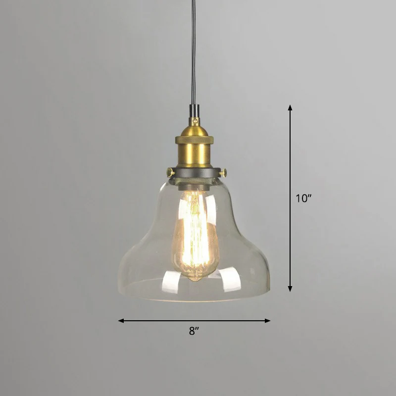 1. Kopophanging Verlichting Retro-stijl potdeksel Glanzend glazen hangende hanglamp