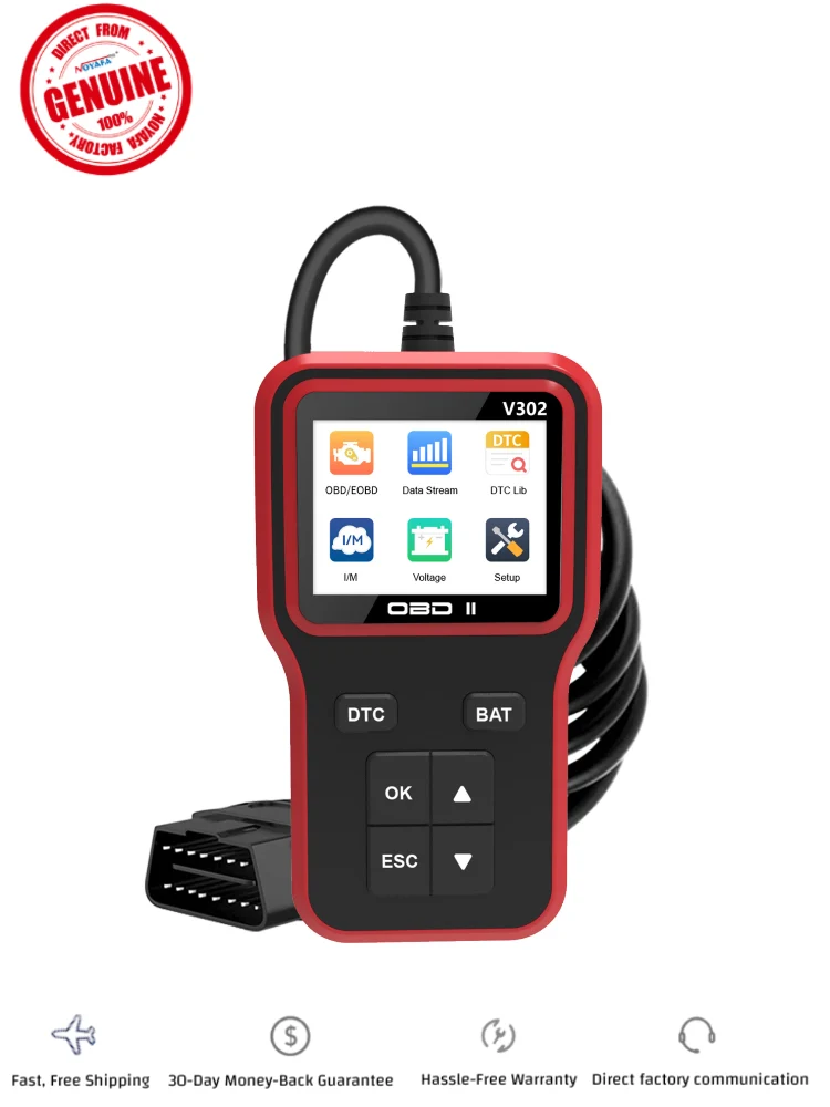 NOYAFA NF-V302 Instrumento de diagnóstico OBD de automóviles OBD con 9 protocolos OBD II/EOBD para leer rápidamente la inf...