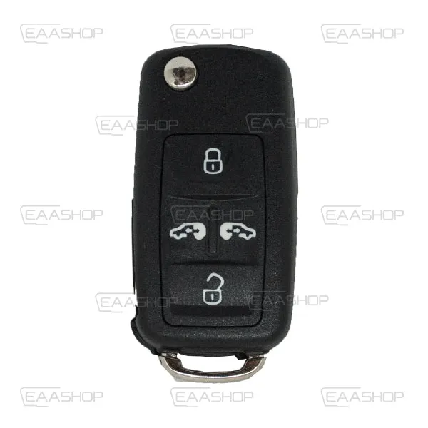 Folding Remote Control Shell Volkswagen 4 Button - Hu66 Profile