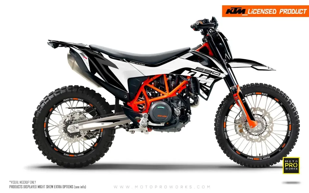 KTM 690 Enduro GRAPHICS - "Torque" (White/Black)