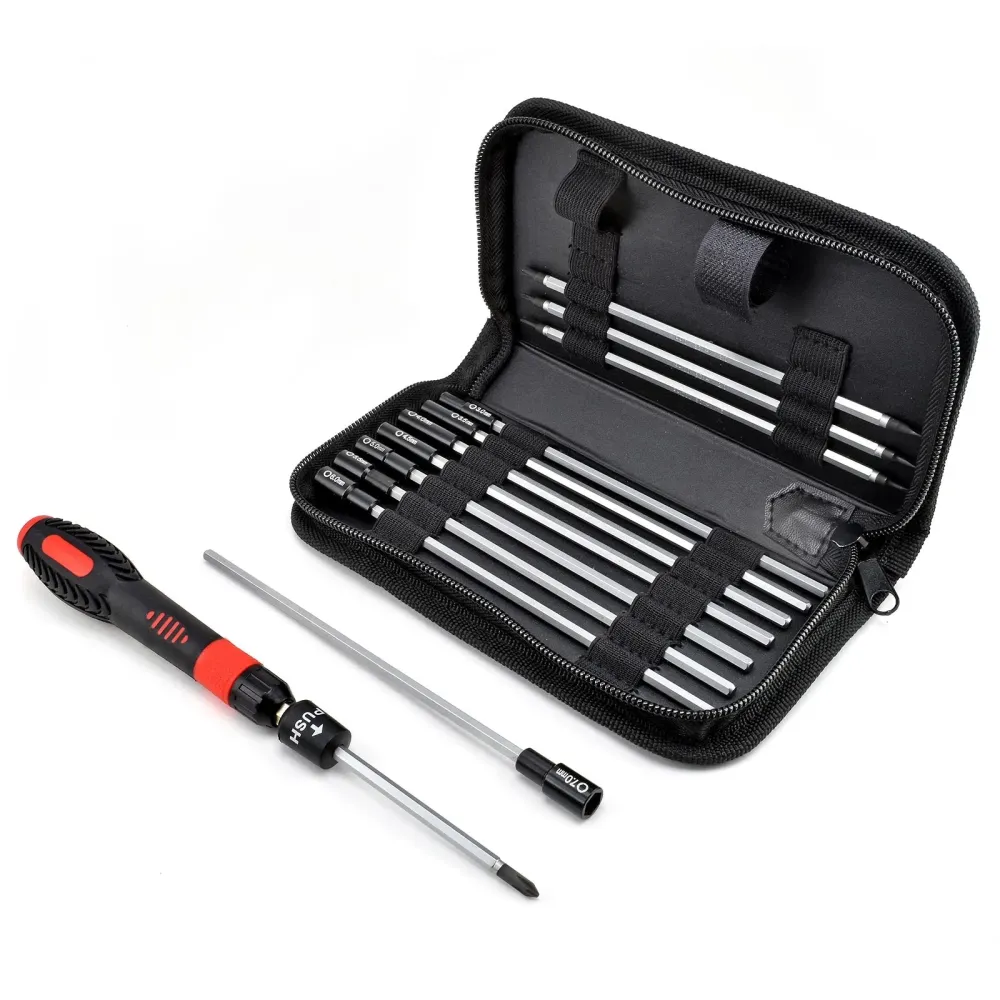 13-piece Technician's Precision Verlengd model Ratchet Screw and Nut Driver Set