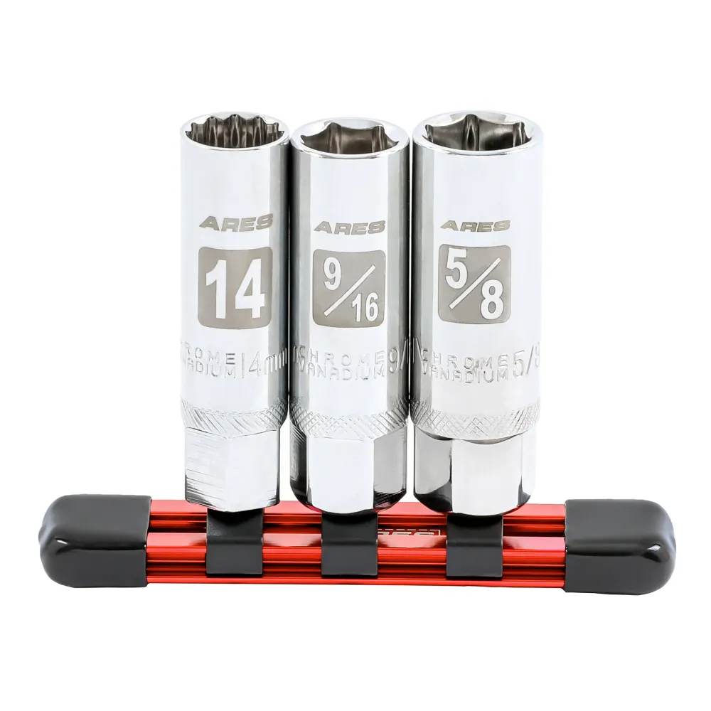 ARES 11015 - 3-Piece Magnetic Spark Plug Socket Set