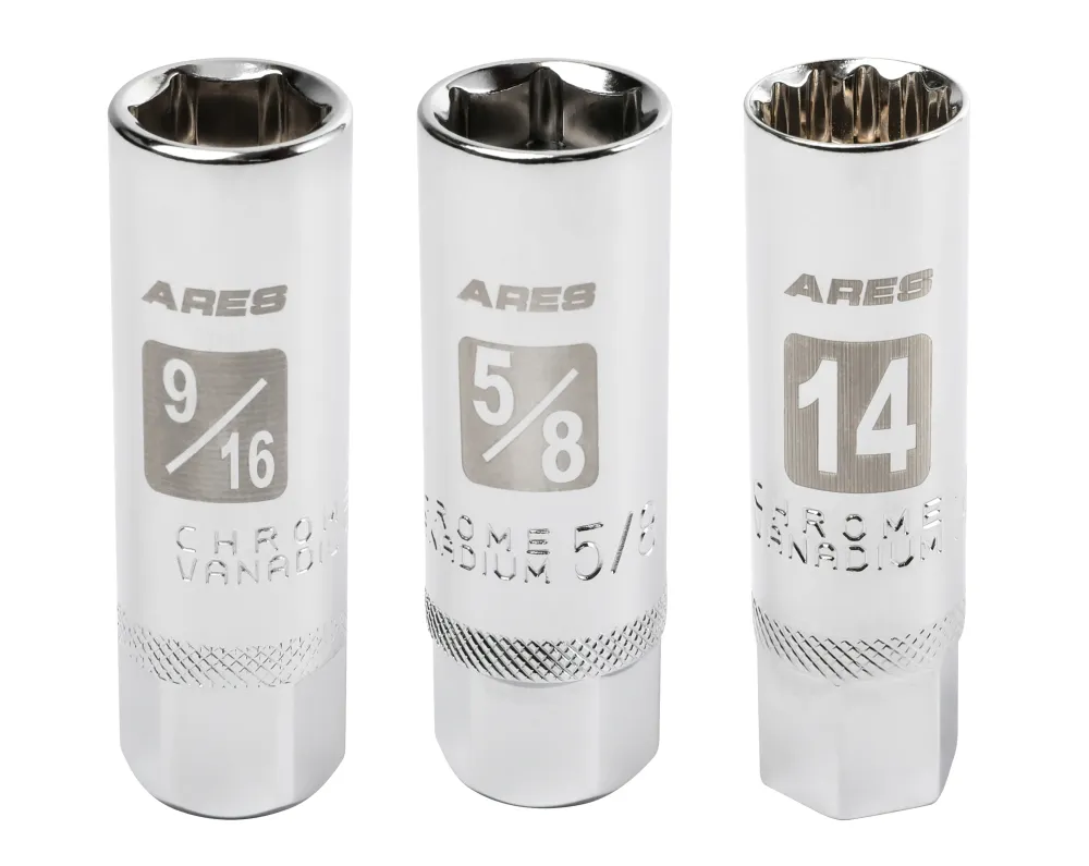 ARES 11015 - 3-Piece Magnetic Spark Plug Socket Set