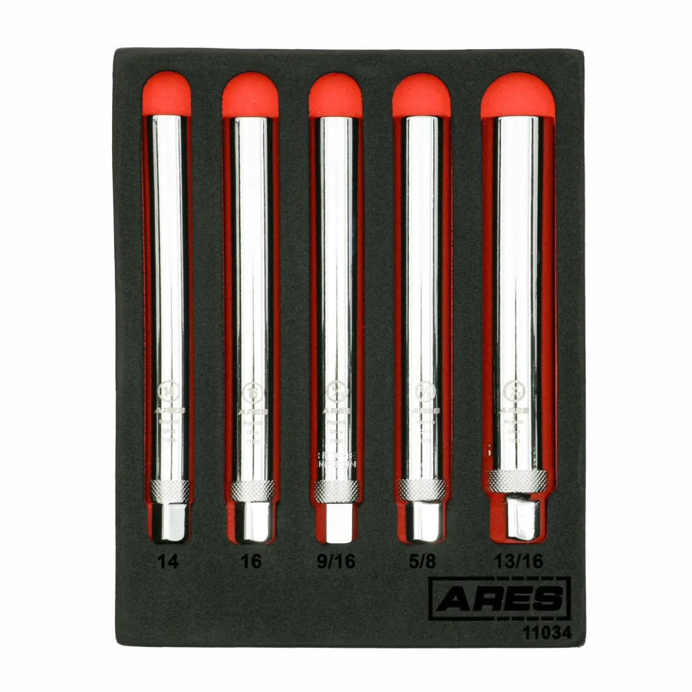 ARES 11034 - 5-Piece Aanvullend Deep Magnetic Spark Plug Socket Set
