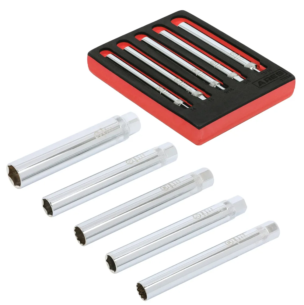 ARES 11034 - 5-Piece Aanvullend Deep Magnetic Spark Plug Socket Set