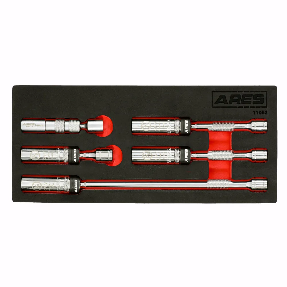 ARES 11052 - 5-Piece Magnetic Zwenkbaar Spark Plug Socket Set