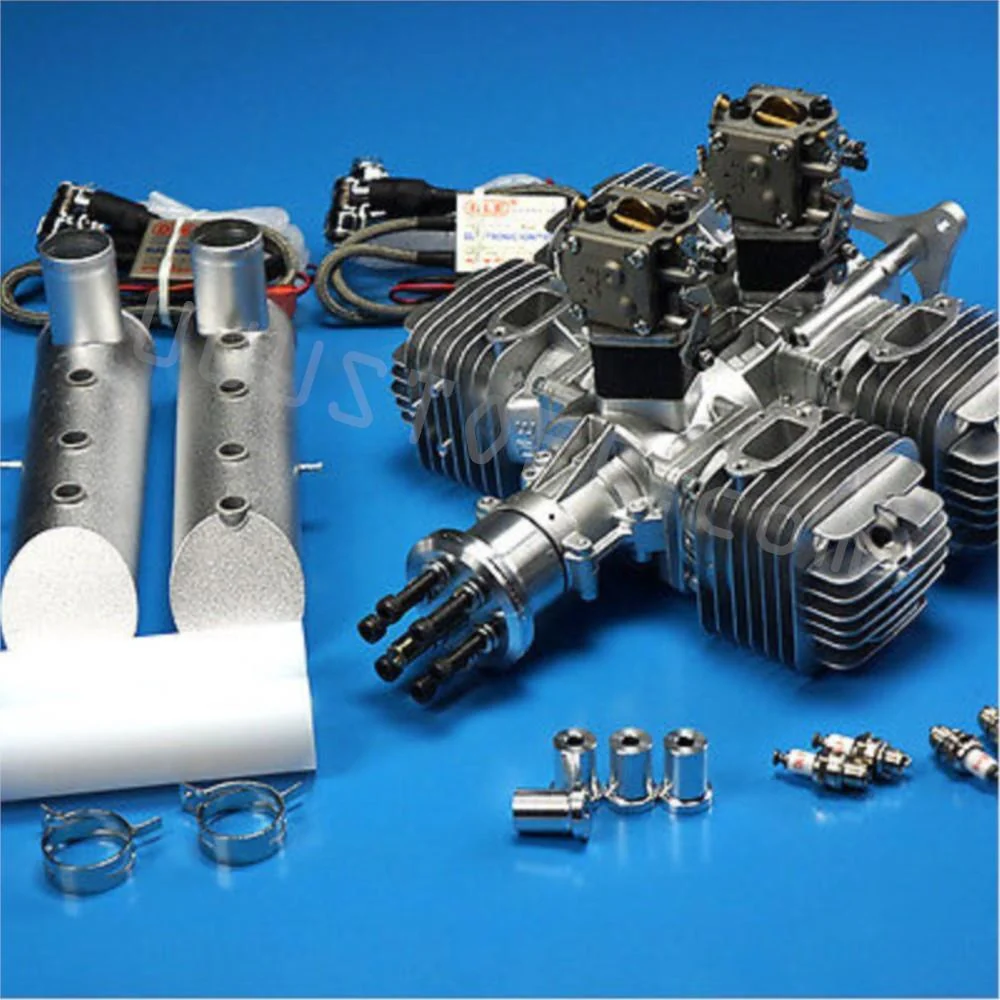 DLE 220CC DLE222 Gasoline Engine W/Electronic Igniton &Muffler RC Airplane 4.8V-8.4V Newest Version