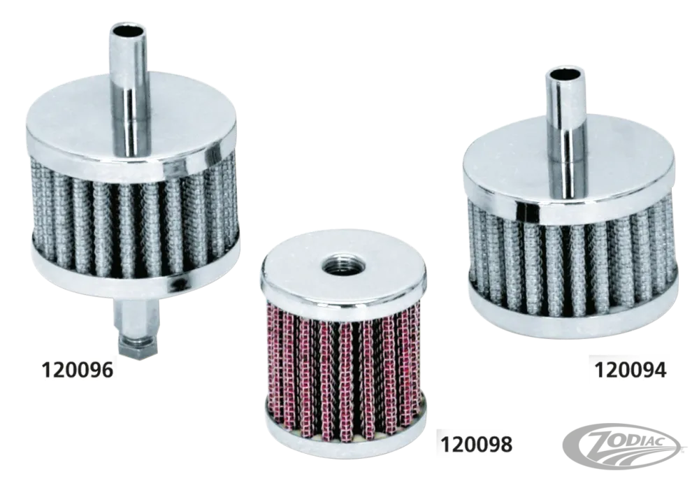 GZP Chr crankcase breather fits 3/8" hos Harley-Davidson