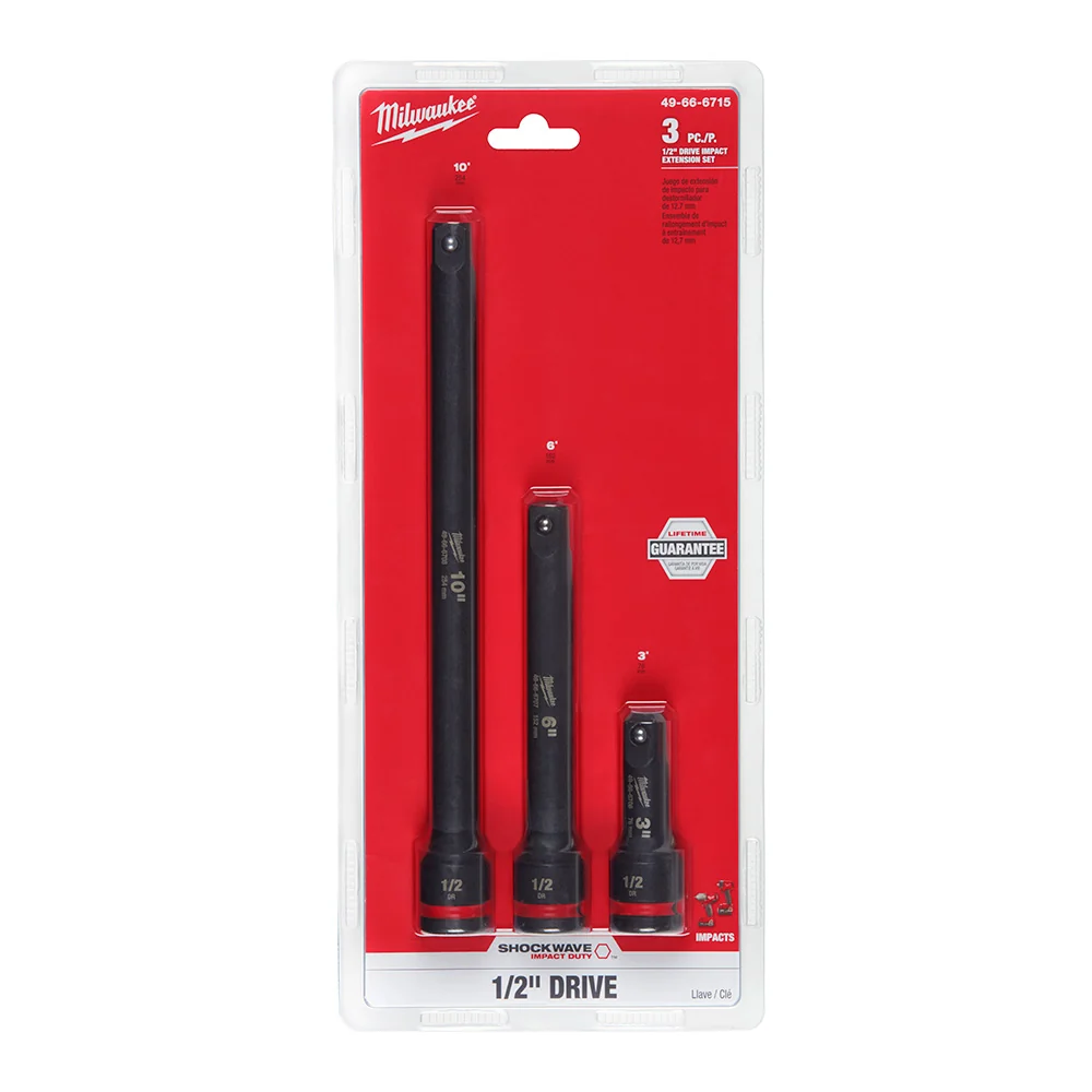 MILWAUKEE 4PC SHOCKWAVE Impact Duty 1/2" Drive Extension Set