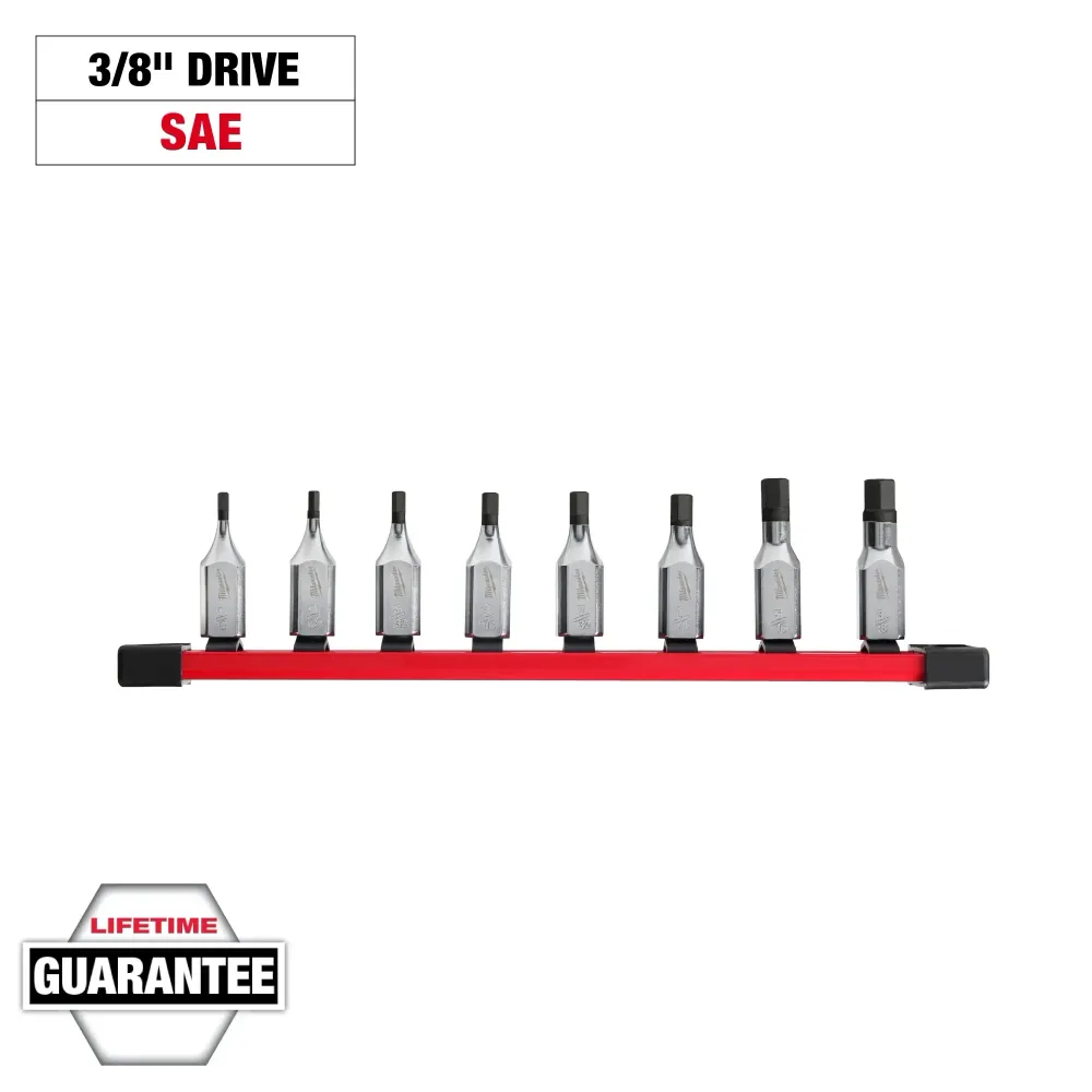 MILWAUKEE 8 PC. 3/8" Drive Hex Bit Socket Set - SAE