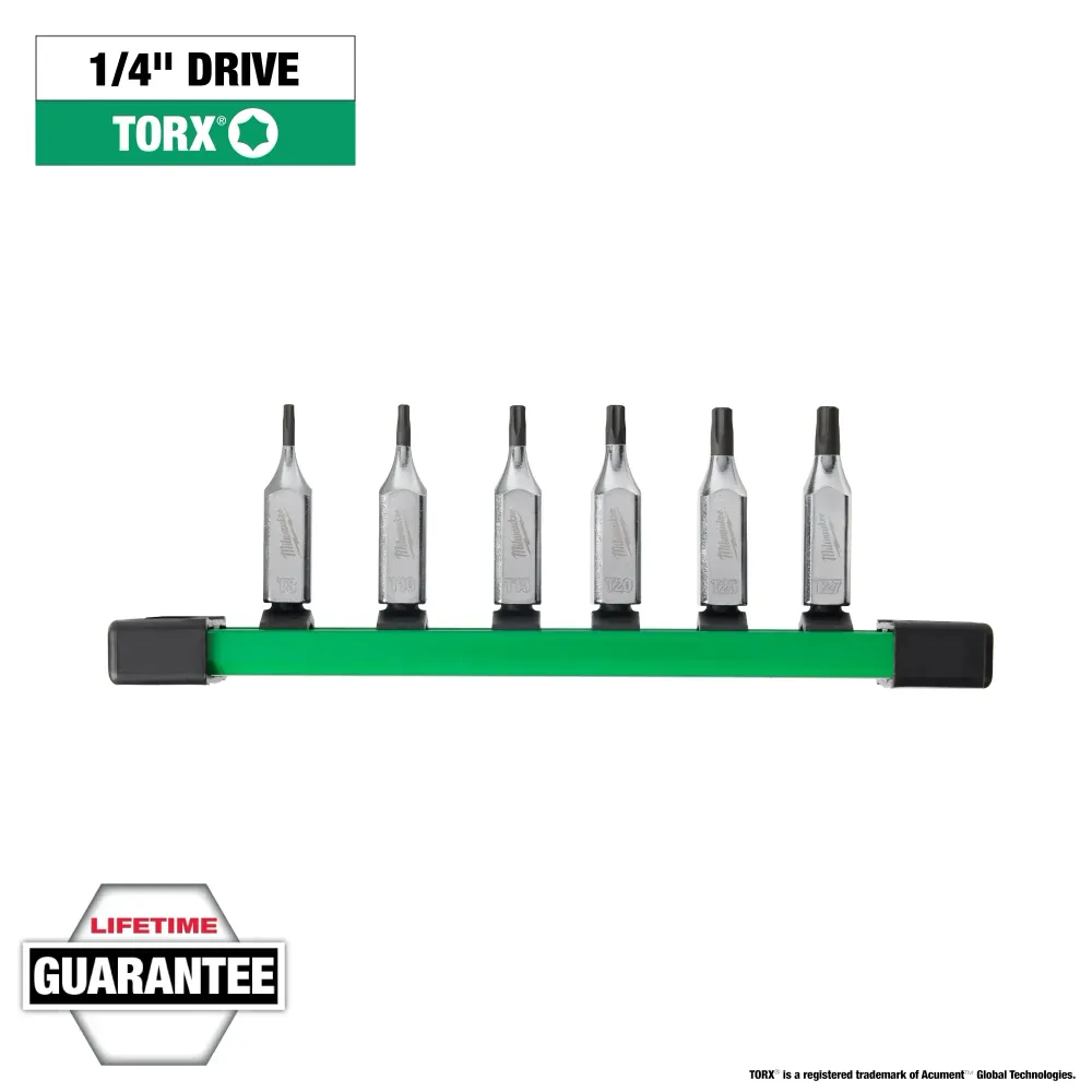 MILWAUKEE 6 PC. 1/4" Drive TORX Bit Socket Set