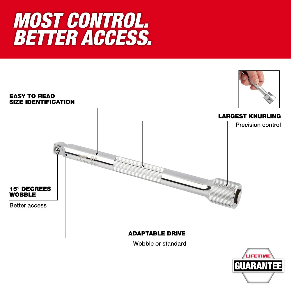 MILWAUKEE 4 PC. 3/8" Drive Wobble Extension Set