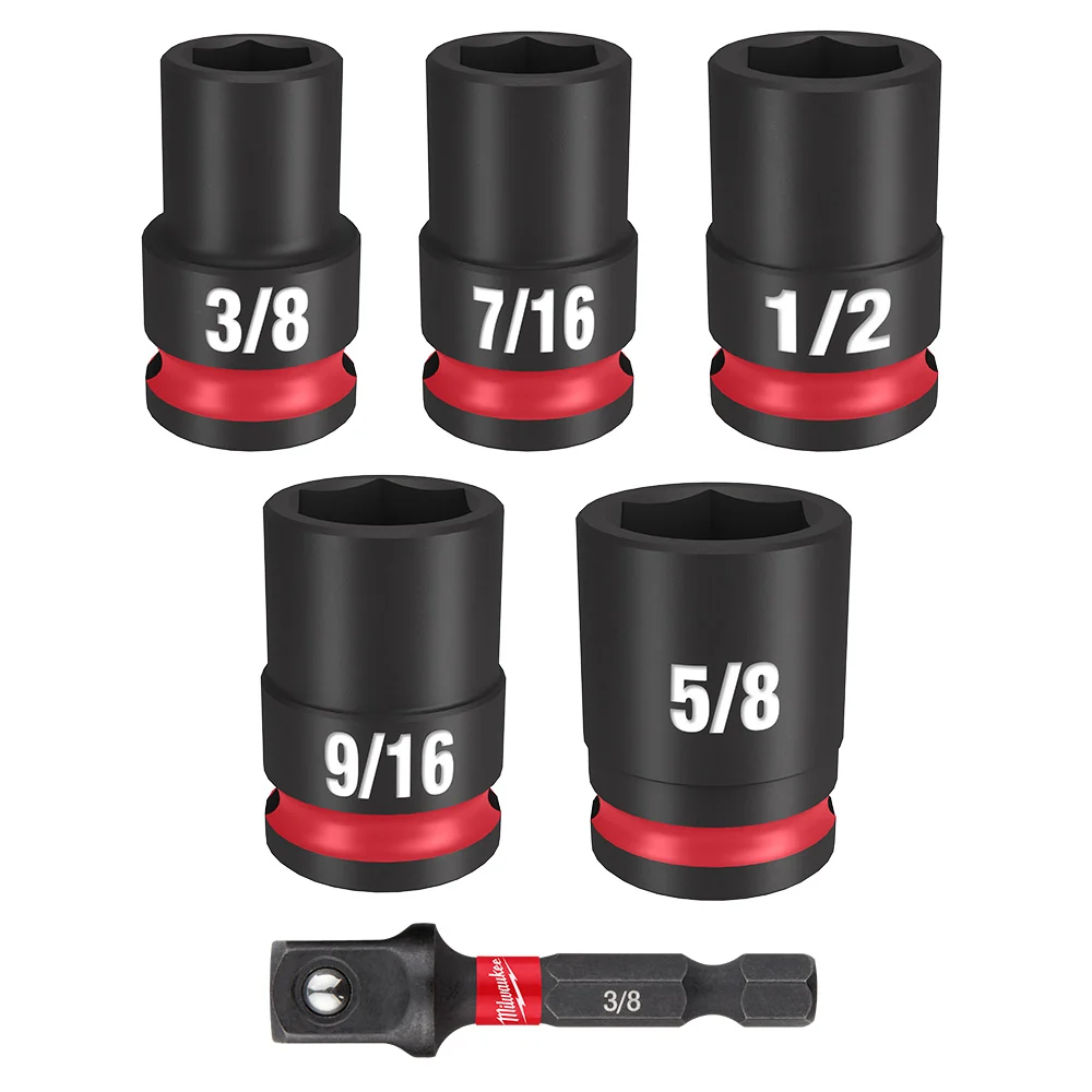 MILWAUKEE 6 PC. SHOCKWAVE IMPACT DUTY 3/8" Drive Klassiek Socket Set - SAE