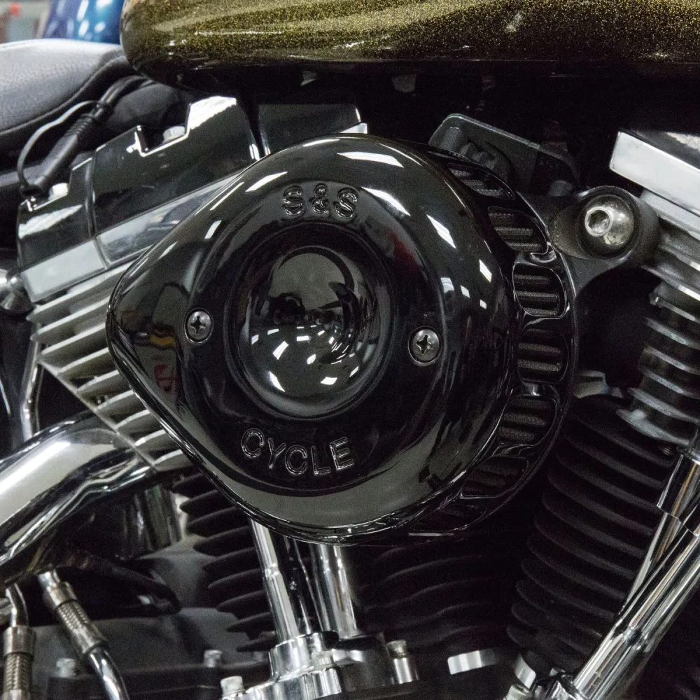 S&S Black Mini Teardrop Stealth Air Cleaner Kit Harley-Davidson Twin Cam