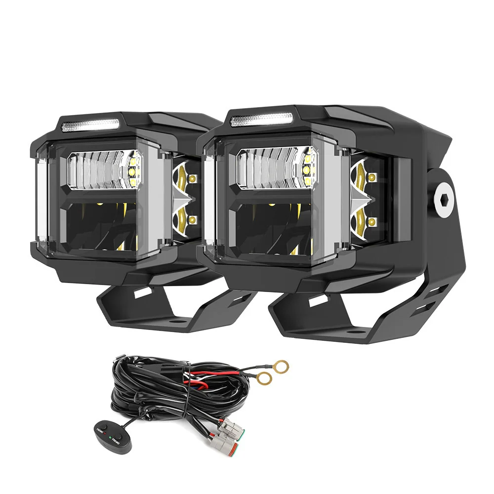 3inch V5 Series Ivoor Beam Side Shooter Led Light Pods White DRL(Set/2pcs)
