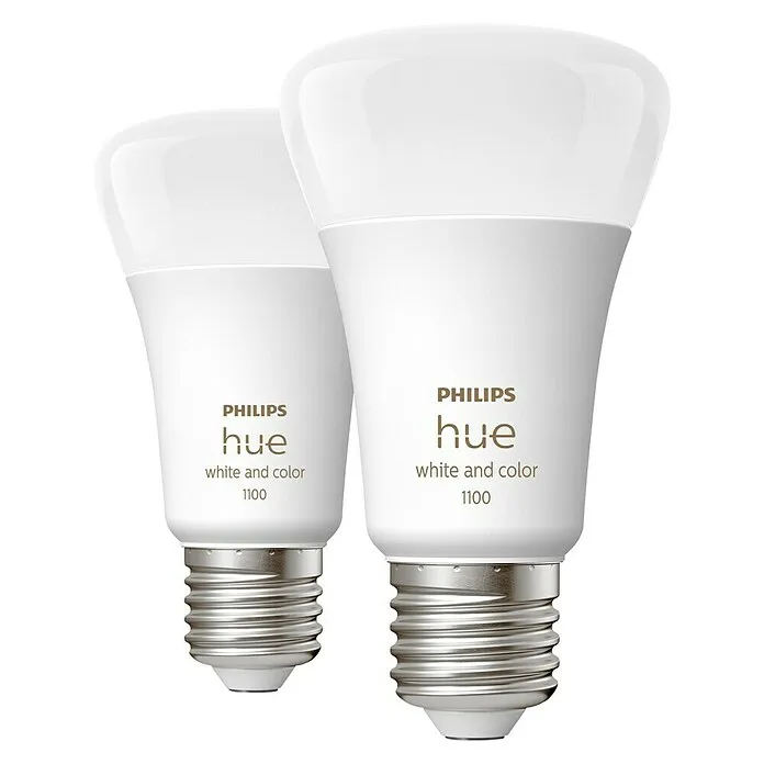 Philips Hue Smart-ledlampen set Ivoor & Color - E27, Dimbaar, RGBW, 1.100 lm, 11 W, 2 st.