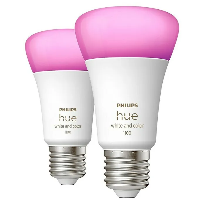 Philips Hue Smart-ledlampen set Ivoor & Color - E27, Dimbaar, RGBW, 1.100 lm, 11 W, 2 st.