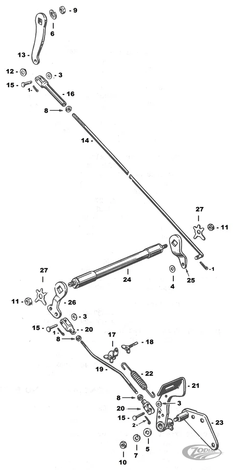 Mechanical brake kit metaalglans BT36-57 Harley-Davidson