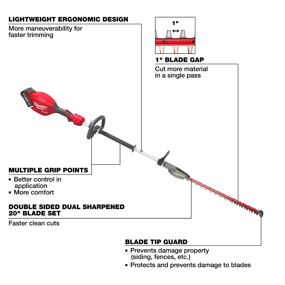 MILWAUKEE M18 FUEL™ Mini Pole Hedge Trimmer Kit