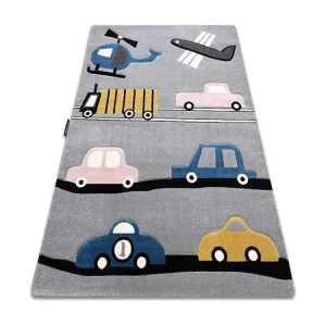 Tapijt PETIT TOYS SPEELGOED AUTO'S WAGEN grijskleuring 160x220 cm