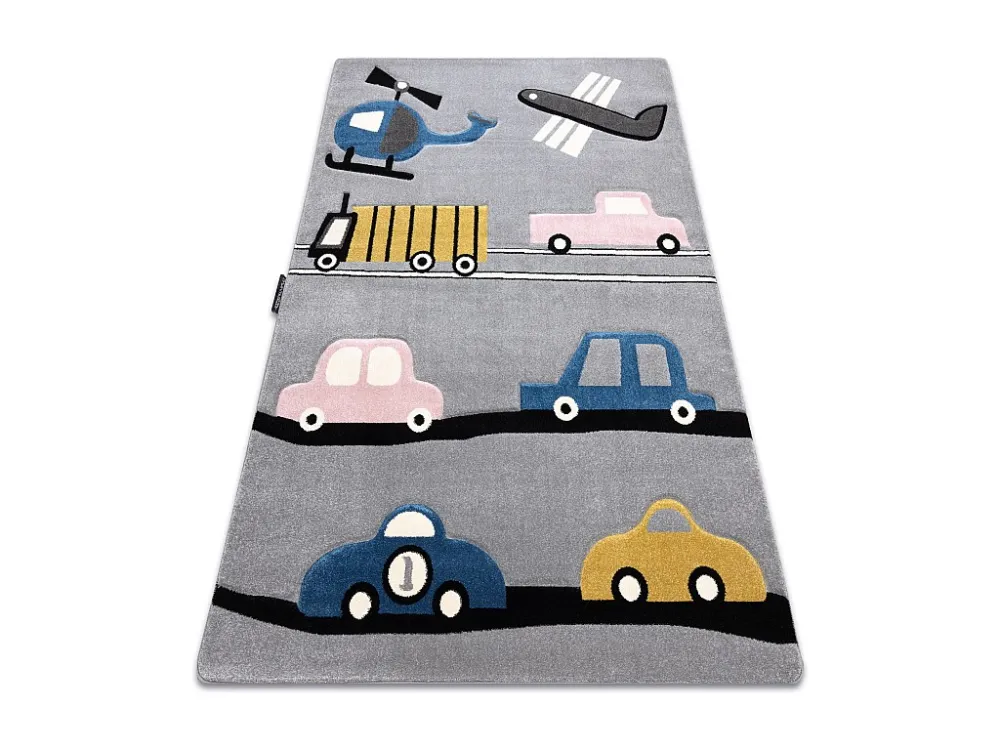 Tapijt PETIT TOYS SPEELGOED AUTO'S WAGEN grijskleuring 160x220 cm