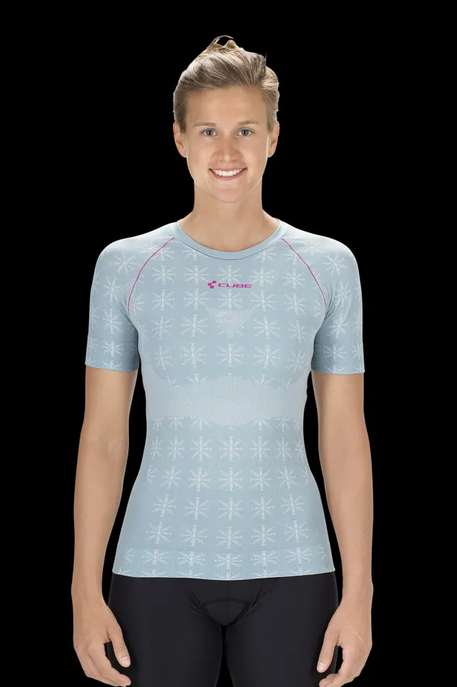 CUBE Baselayer WS Race Be Cool S/S Grey/Pink