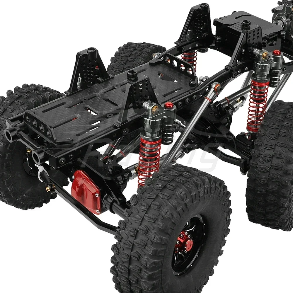 Upgraded 6x6 Chassis Frame w/ Gearbox Axial SCX10 1/10 (Metaal, Roller)