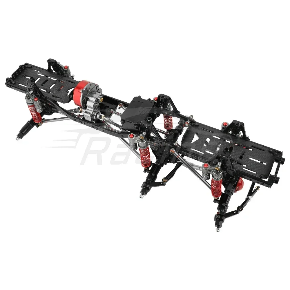Upgraded 6x6 Chassis Frame w/ Gearbox Axial SCX10 1/10 (Metaal, Roller)