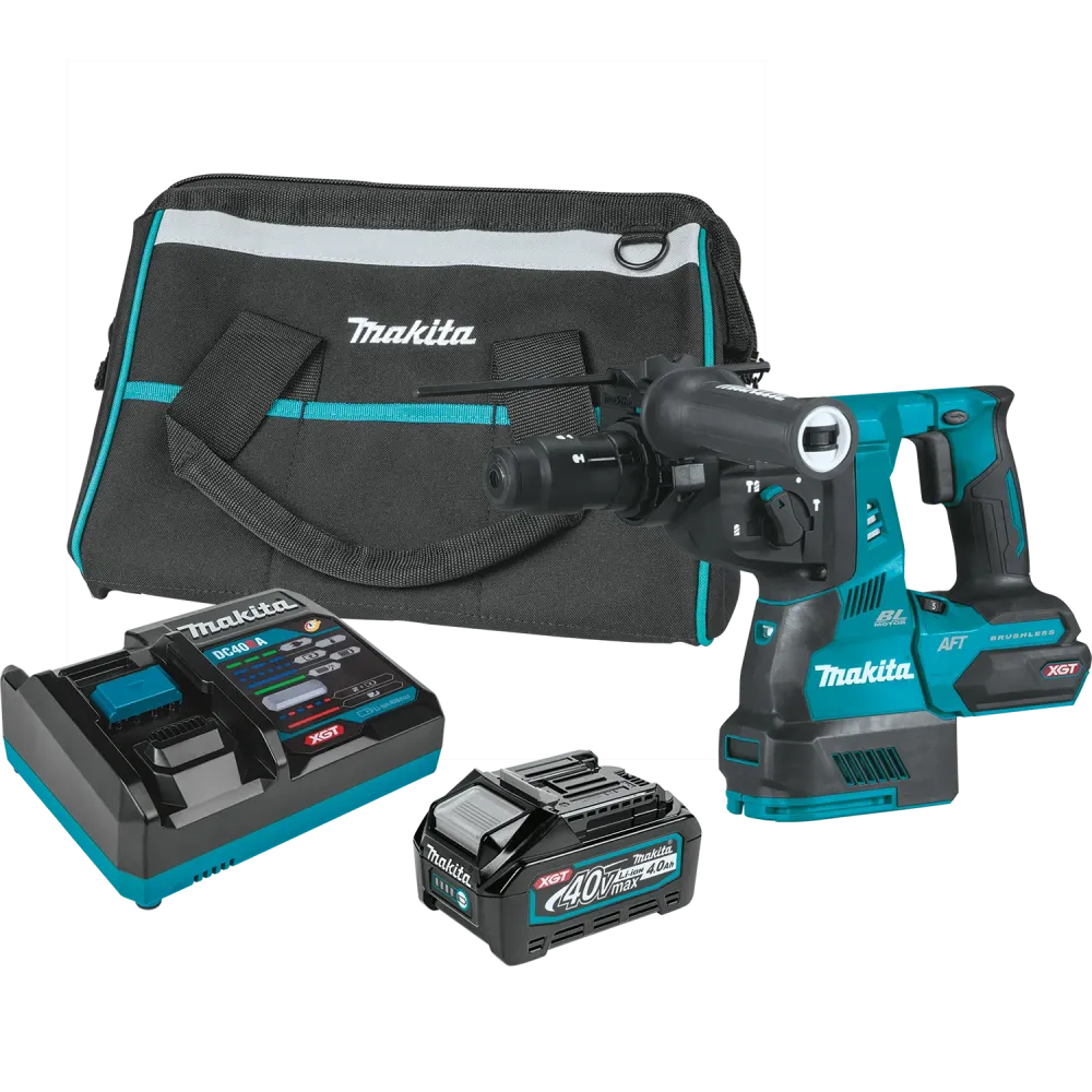 MAKITA 40V MAX XGT® 1‑1/8" SDS‑PLUS AVT® Rotary Hammer w/ Interchangeable Chuck Kit