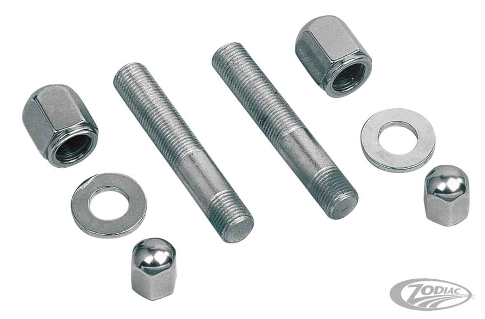 Shock stud kit + chroom nugget nuts BT. Harley-Davidson met montage-instructies