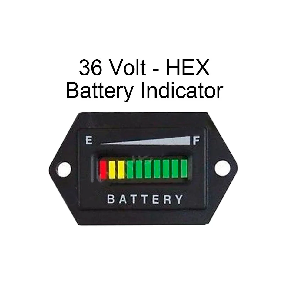 36 Volt Golf Cart Club Car EZGO Yamaha Battery Status Meter Indicator 36V - HEX